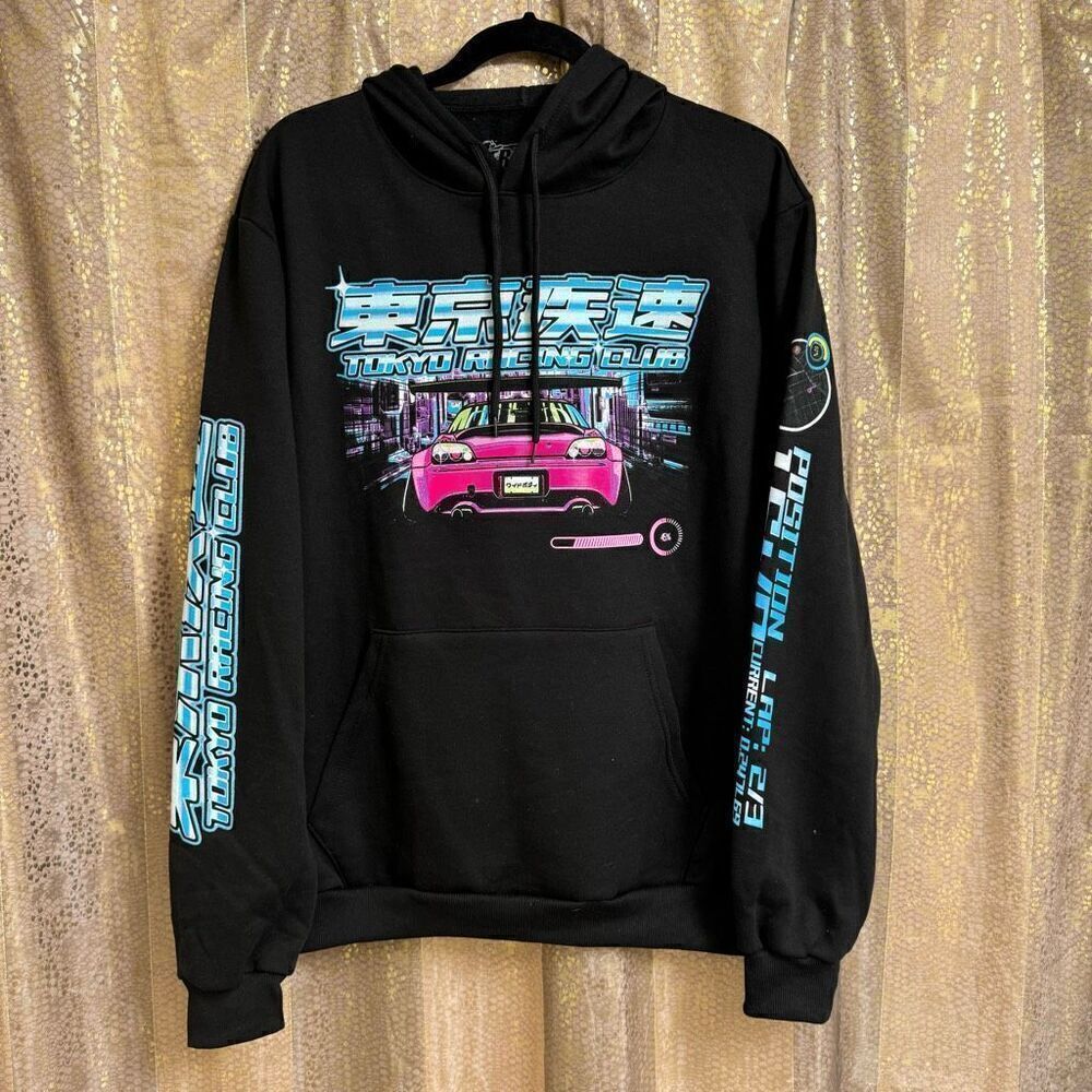 Fresh Laundry Japanese JDM Honda S2000 Black Pink Teal Sweater Large NEW